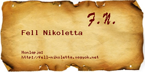 Fell Nikoletta névjegykártya